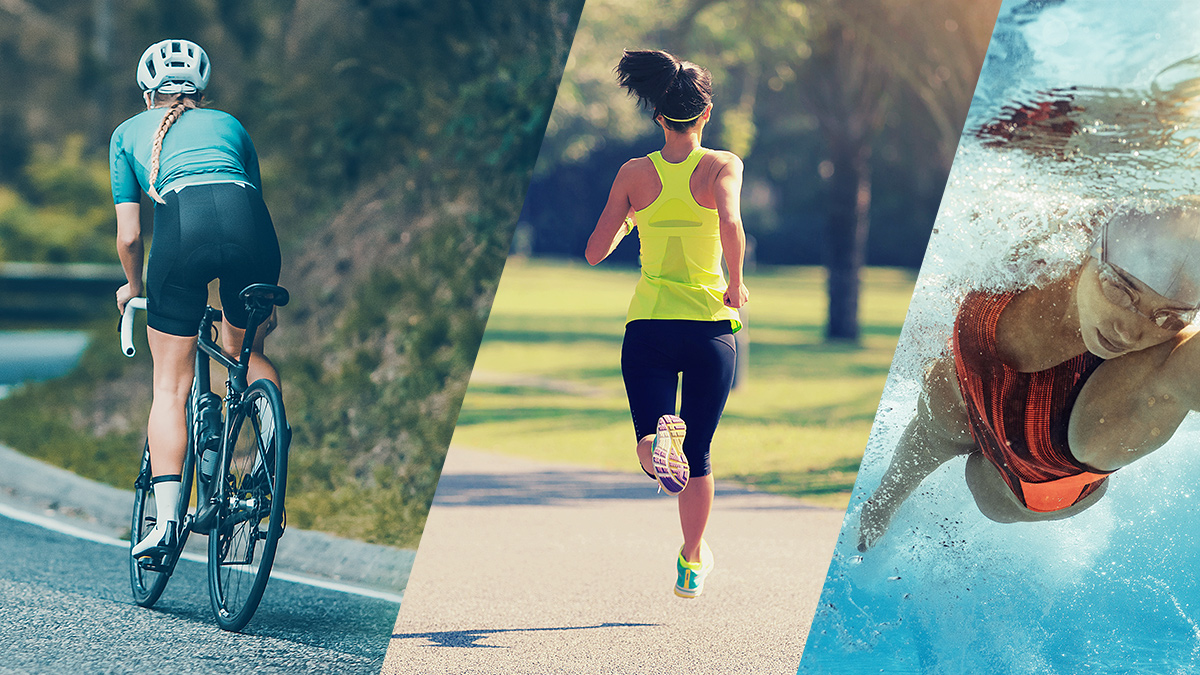 Alternative Threshold Tests For Swimming, Biking, And Running Image Of A Cyclist, Runner, And Swimmer Doing Threshold Tests