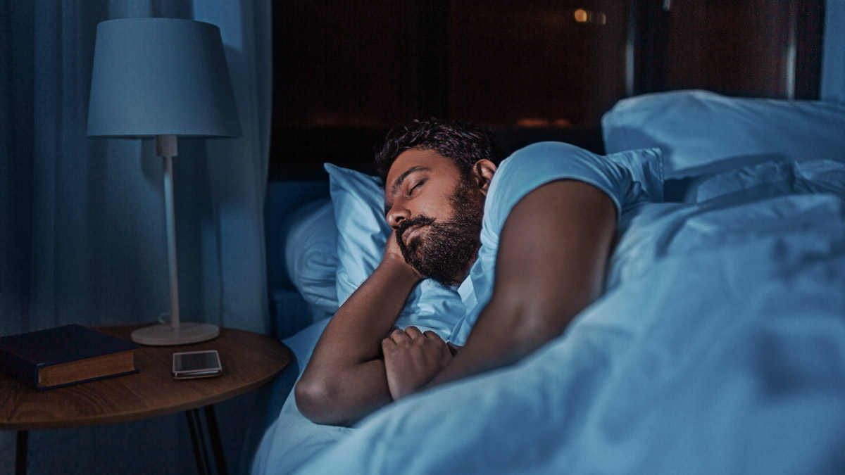 Man Gets Better Sleep South Asian Man Sleeping In Bed